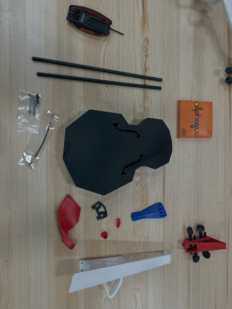 3D Printed parts for a violin for the CoCreate Project Music Fundraiser