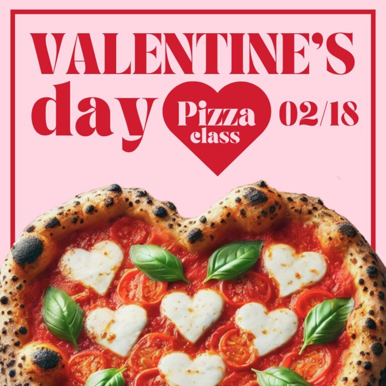 Valentines day pizza class flyer